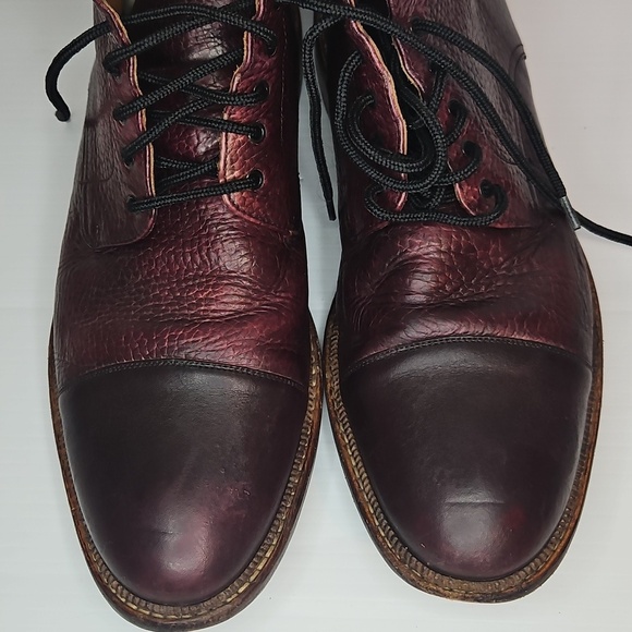 TAFT The Rome Cap Toe Leather Boots Oxblood Burgundy Red Size 44,Classic Design main image 12